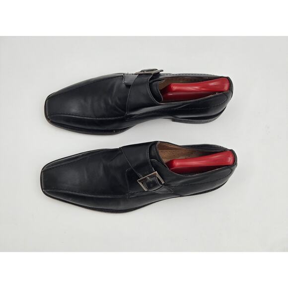 Johnston & Murphy Men’s Size 9M Black Leather Single Monk Strap Dress Shoes - Picture 2 of 6